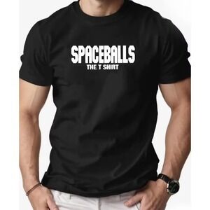 Spaceballs The T Shirt Black White Logo Men's S New Retro 90's Free Decal